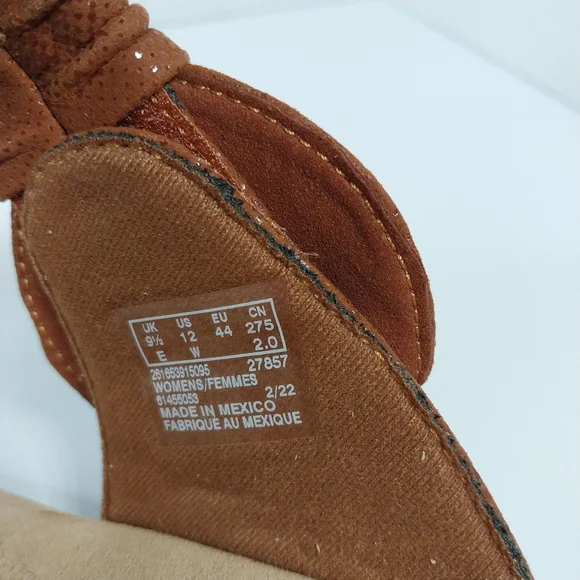 Clarks Collection Laurieann Rae Women SZ 12 Wide Brown Ultimate Comfort Sandals - Picture 8 of 16